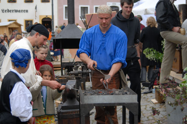 Handwerkervorführungen beim Historischen Stadtfest in Stolpen